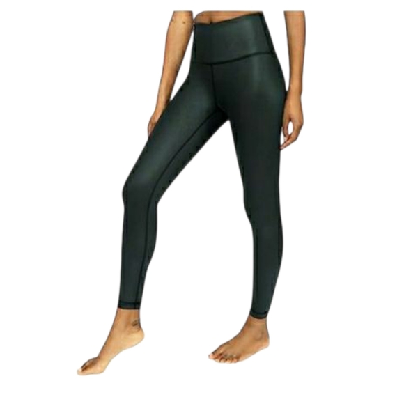 90 Degree by Reflex Womens Faux Leather High Waist Ankle Legging Black Medium - Picture 1 of 6